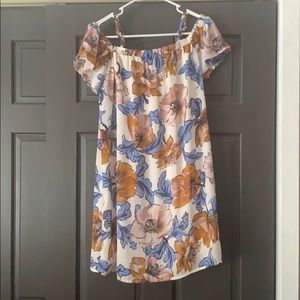 Floral print, cold shoulder dress